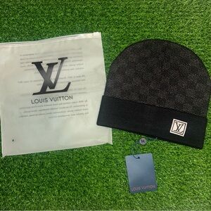 Louis Vuitton Charcoal and Black Knit Hat